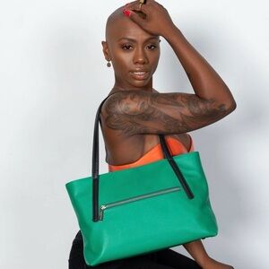 Laudi Vidni green leather purse shoulder bag opus tote